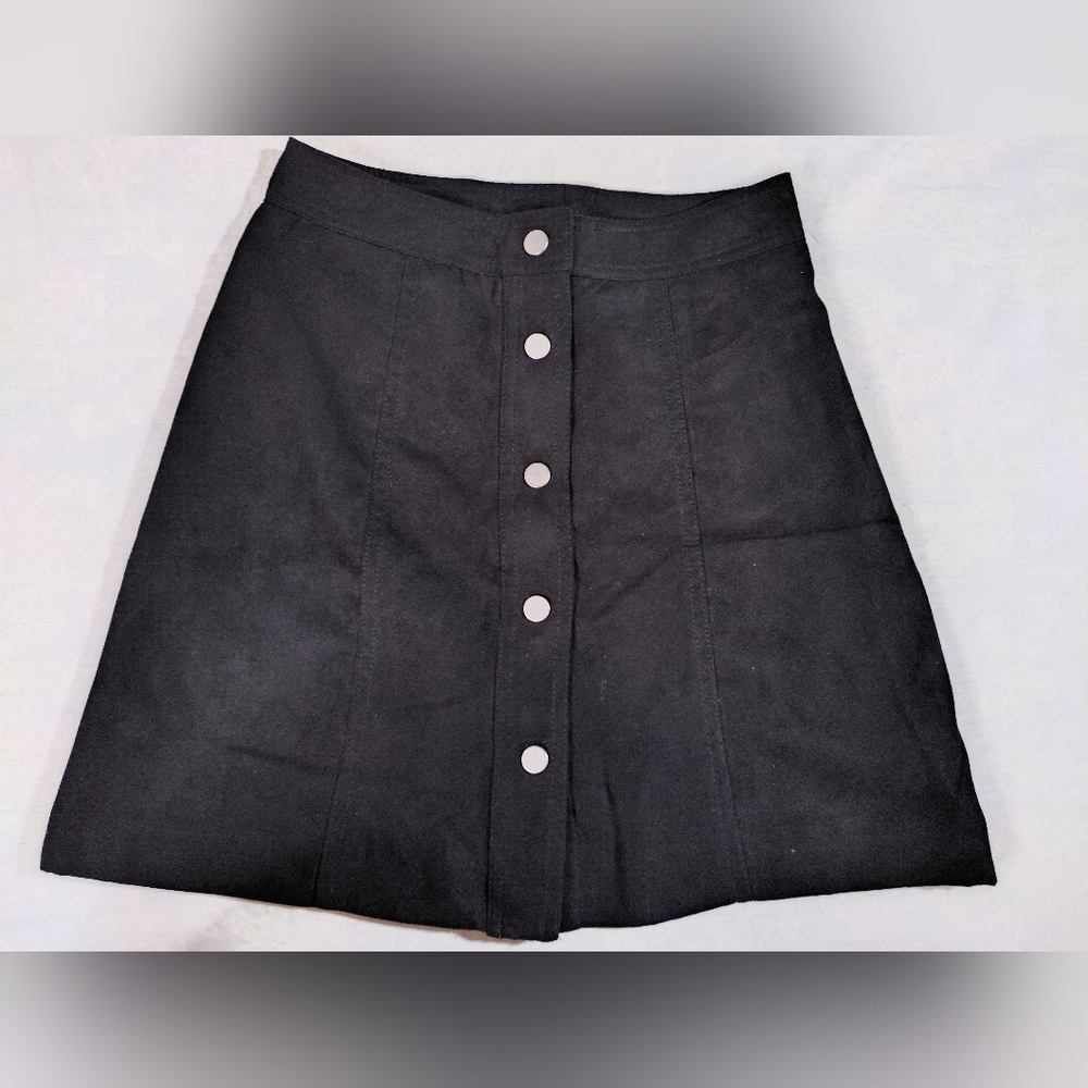 Faux suede A-line mini skirt